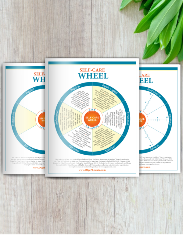 Self Care Wheel, Create-Your-Own Self Care Wheel, Self Care Wheel Assessment In Classic Pacific Blue Palette