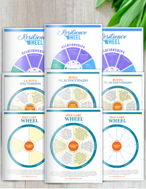Self-Care Wheels and Resilience Wheels 9 images bundle
