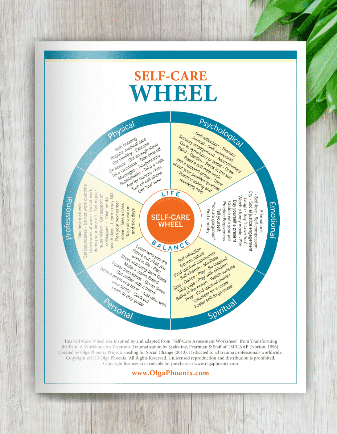 Self-Care Wheel Worlds #1 Self Care Tool!